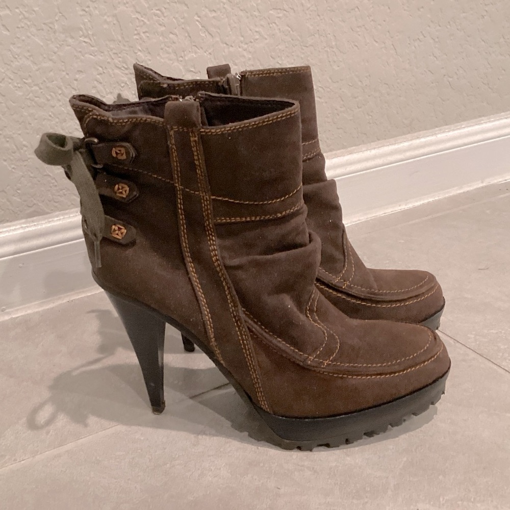 Body Central Brown Spike Heel Booties